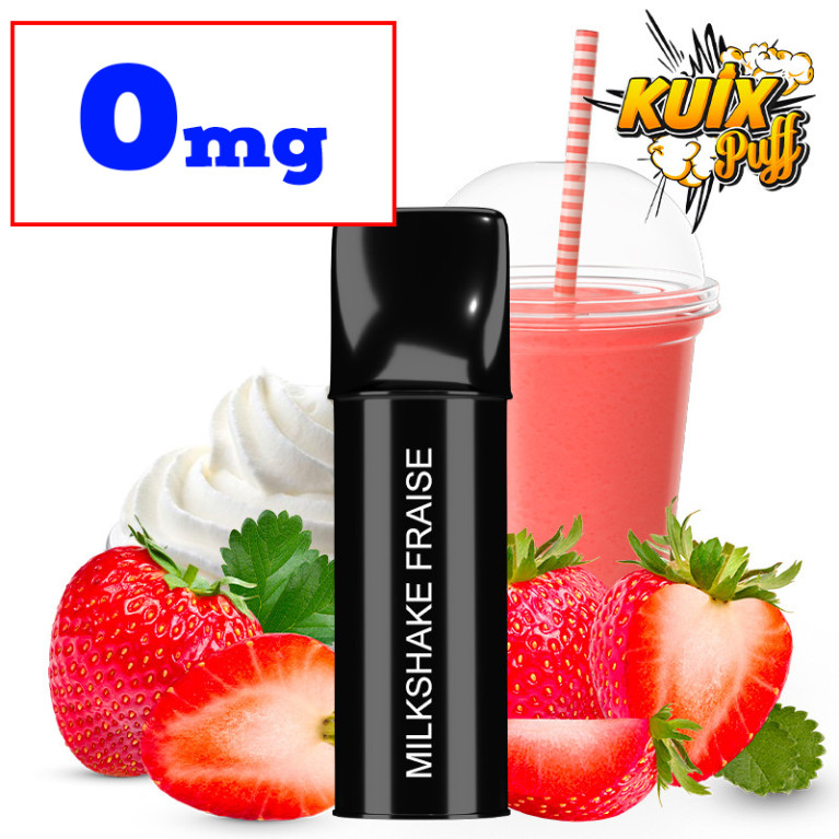 Cartouche Kuix Milkshake Fraise - Sel de nicotine  - 0mg ot.